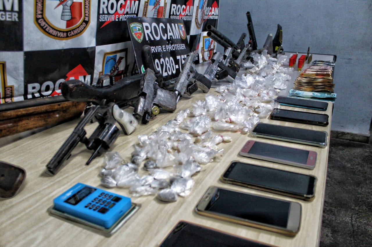 Rocam apreende 14 armas e tira de circulação trio ligado a facção de tráfico de drogas 2 FOTO Carlos Soares SSP AM 5
