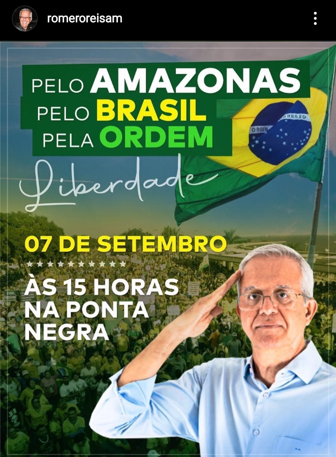 No feriado da independência, ato cívico reúne integrantes e políticos da direita na Ponta Negra 1 No feriado da independência, ato cívico reúne integrantes e políticos da direita na Ponta Negra